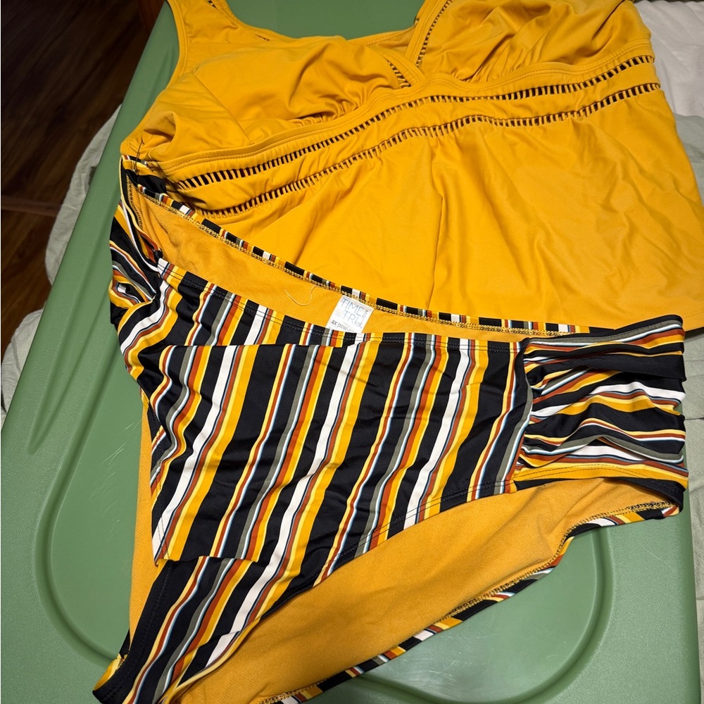 Time and Tru Yellow Striped Bikini